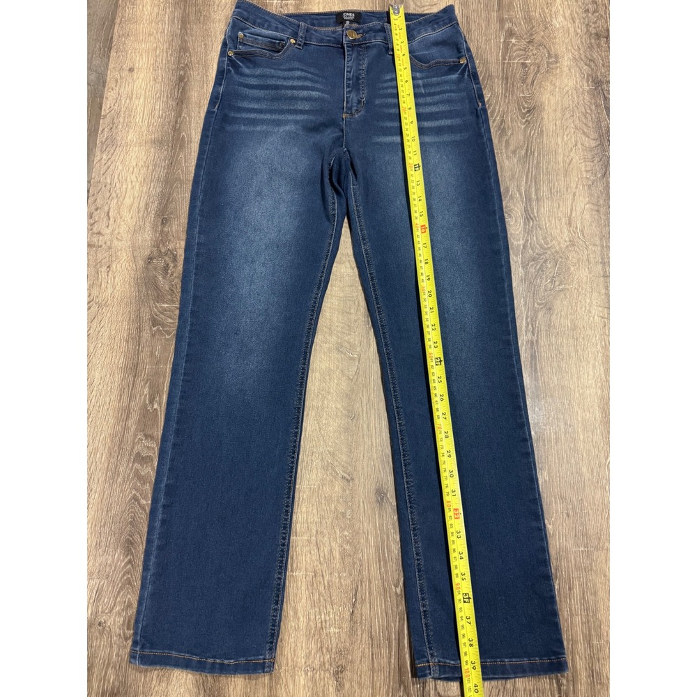 Jones New York Signature Lexington Straight Jeans Blue Dark Wash JPMS9DP253 Sz 6 - Picture 9 of 13